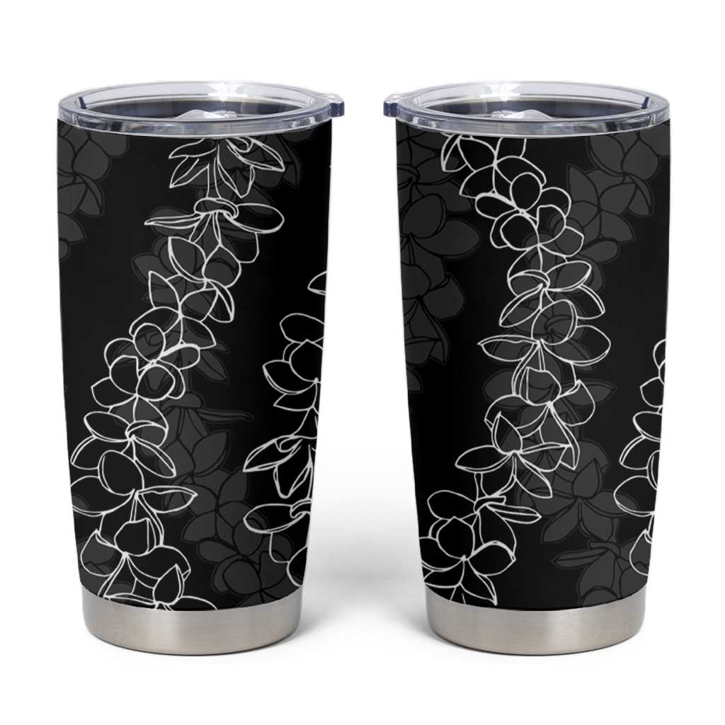Hawaii Plumeria Lei Tumbler Cup Aloha Festive Vibe LT7 Black - Polynesian Pride
