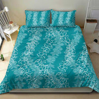 Hawaii Plumeria Lei Bedding Set Aloha Festive Vibe - Teal LT7 - Polynesian Pride