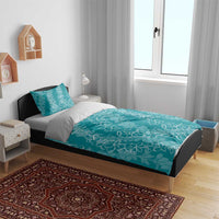 Hawaii Plumeria Lei Bedding Set Aloha Festive Vibe - Teal LT7 - Polynesian Pride