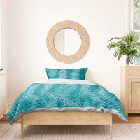 Hawaii Plumeria Lei Bedding Set Aloha Festive Vibe - Teal LT7 - Polynesian Pride