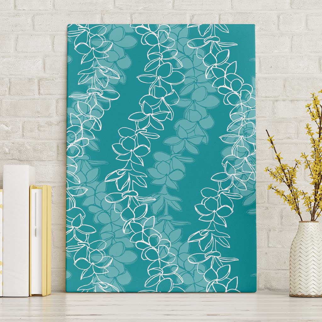 Hawaii Plumeria Lei Canvas Wall Art Aloha Festive Vibe - Teal LT7 Without Frame Teal - Polynesian Pride