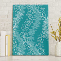Hawaii Plumeria Lei Canvas Wall Art Aloha Festive Vibe - Teal LT7 Without Frame Teal - Polynesian Pride