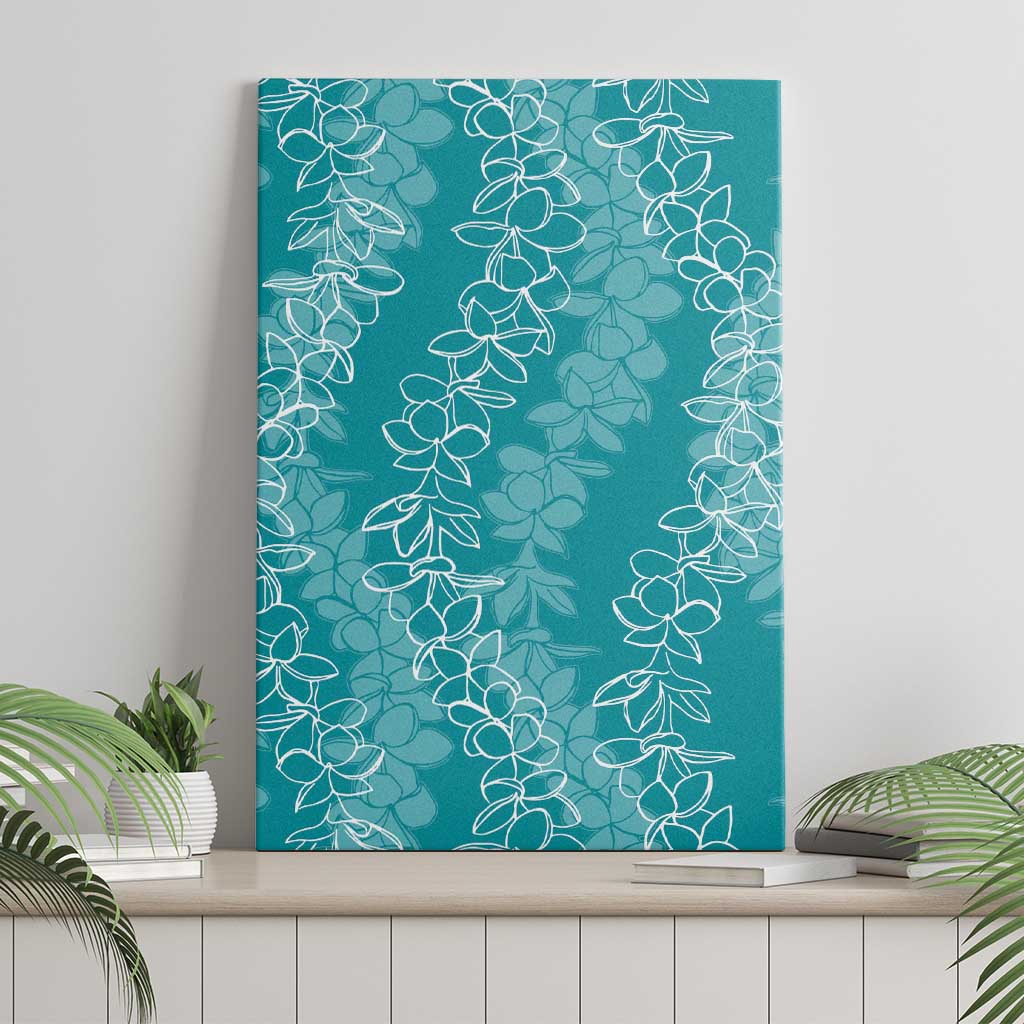 Hawaii Plumeria Lei Canvas Wall Art Aloha Festive Vibe - Teal LT7 - Polynesian Pride