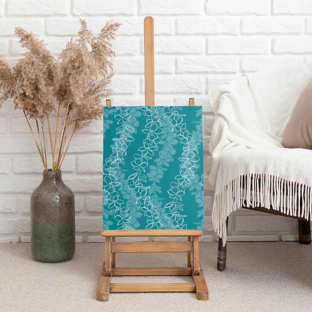 Hawaii Plumeria Lei Canvas Wall Art Aloha Festive Vibe - Teal LT7 - Polynesian Pride