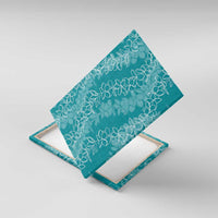 Hawaii Plumeria Lei Canvas Wall Art Aloha Festive Vibe - Teal LT7 With Frame Teal - Polynesian Pride