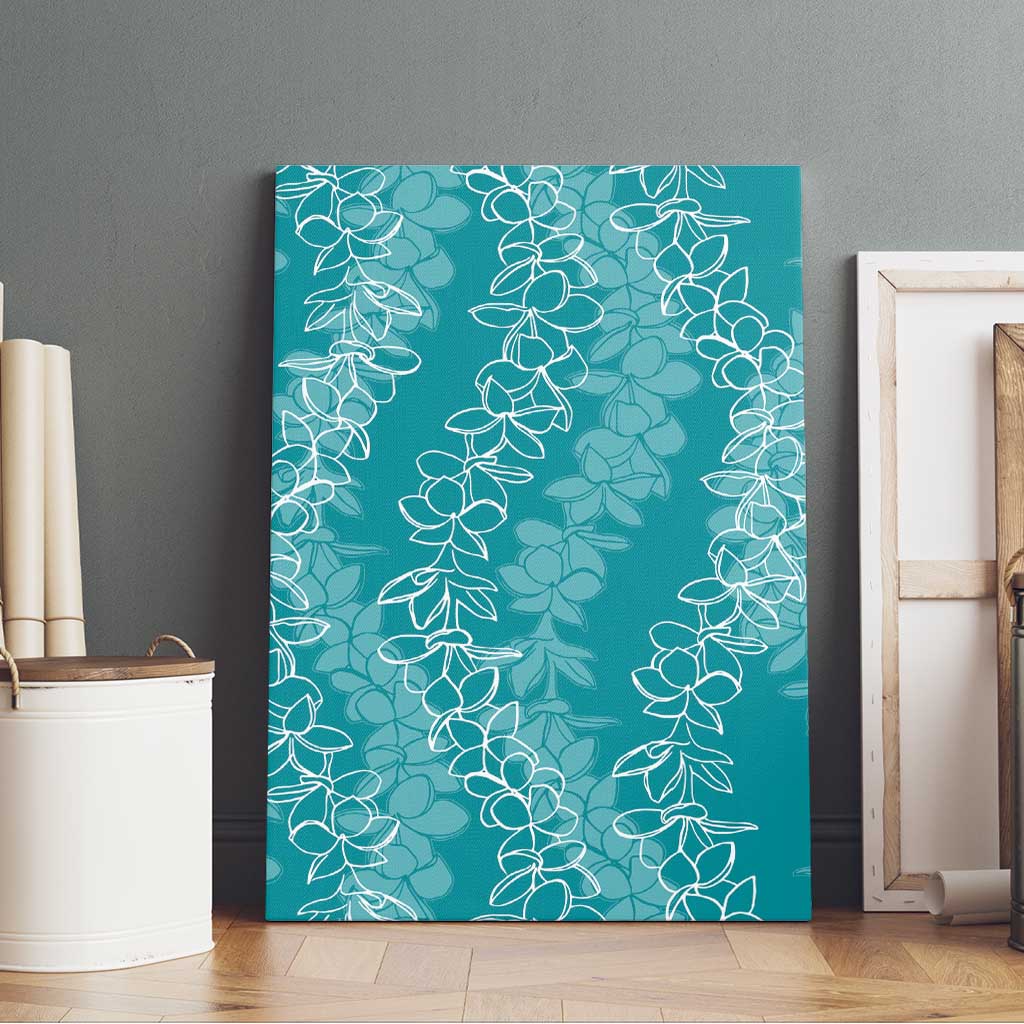 Hawaii Plumeria Lei Canvas Wall Art Aloha Festive Vibe - Teal LT7 - Polynesian Pride