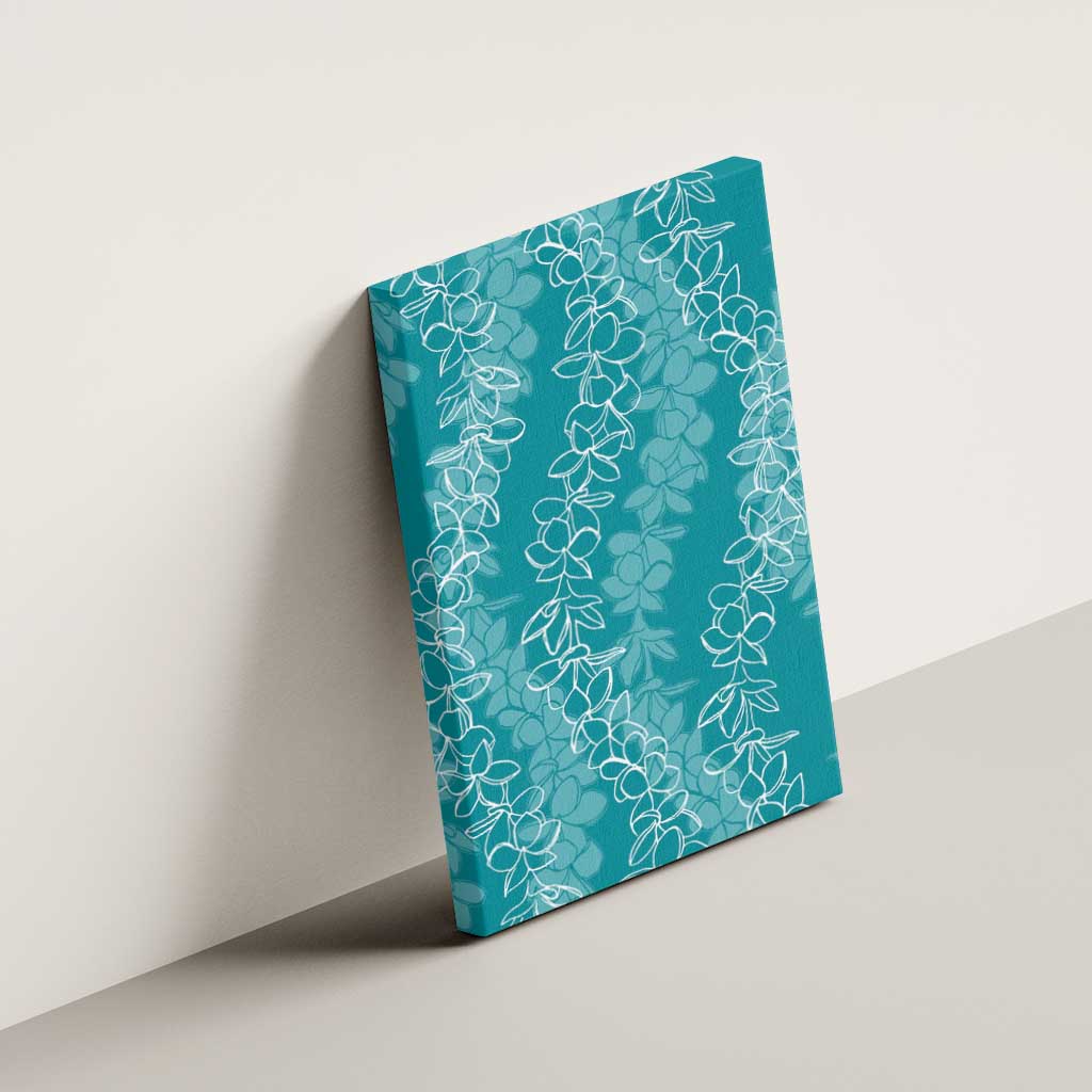 Hawaii Plumeria Lei Canvas Wall Art Aloha Festive Vibe - Teal LT7 - Polynesian Pride