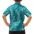 Hawaii Plumeria Lei Family Matching Long Sleeve Bodycon Dress and Hawaiian Shirt Aloha Festive Vibe - Teal