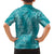 Hawaii Plumeria Lei Family Matching Off The Shoulder Long Sleeve Dress and Hawaiian Shirt Aloha Festive Vibe - Teal