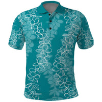 Hawaii Plumeria Lei Polo Shirt Aloha Festive Vibe - Teal LT7 Teal - Polynesian Pride