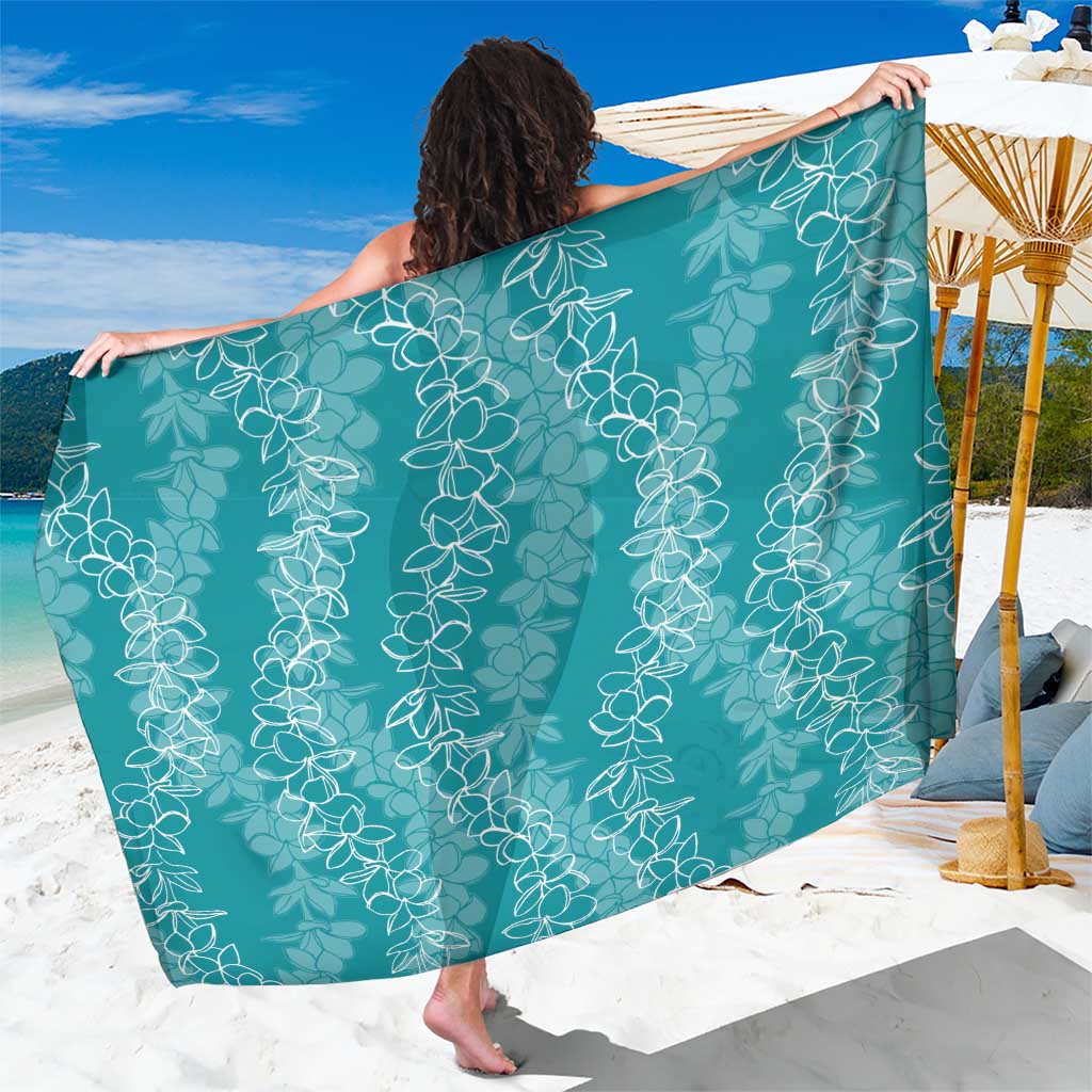 Hawaii Plumeria Lei Sarong Aloha Festive Vibe - Teal LT7 One Size 44 x 66 inches Teal - Polynesian Pride