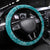 Hawaii Plumeria Lei Steering Wheel Cover Aloha Festive Vibe - Teal