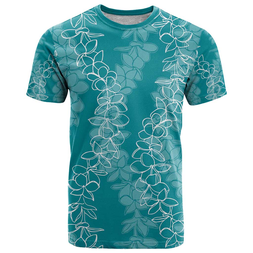 Hawaii Plumeria Lei T Shirt Aloha Festive Vibe - Teal LT7 Teal - Polynesian Pride