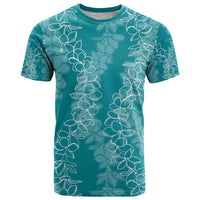 Hawaii Plumeria Lei T Shirt Aloha Festive Vibe - Teal LT7 Teal - Polynesian Pride