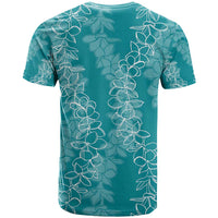 Hawaii Plumeria Lei T Shirt Aloha Festive Vibe - Teal LT7 - Polynesian Pride