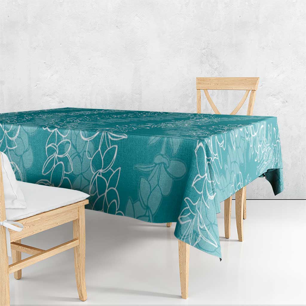Hawaii Plumeria Lei Tablecloth Aloha Festive Vibe - Teal LT7 - Polynesian Pride