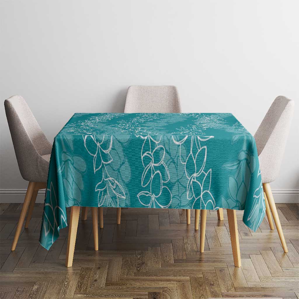 Hawaii Plumeria Lei Tablecloth Aloha Festive Vibe - Teal LT7 - Polynesian Pride