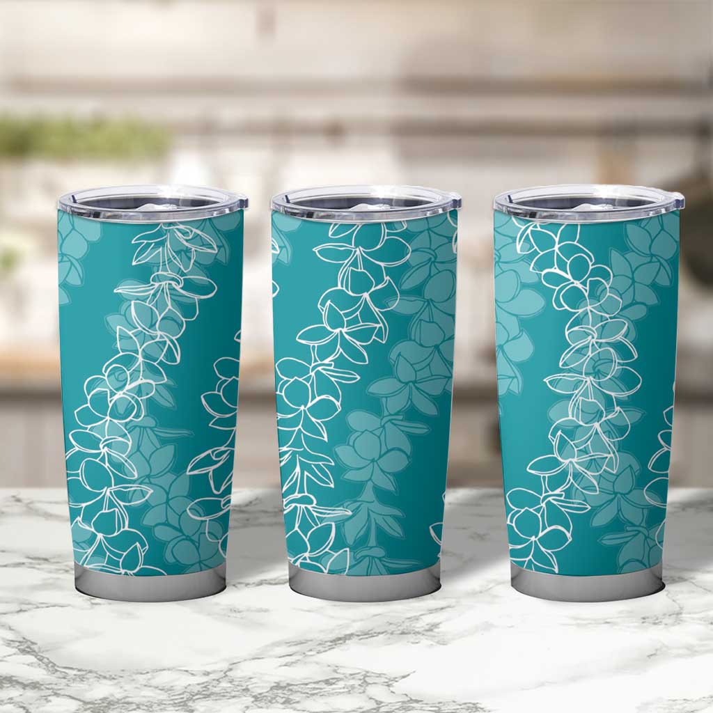 Hawaii Plumeria Lei Tumbler Cup Aloha Festive Vibe - Teal LT7 - Polynesian Pride
