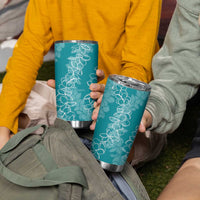 Hawaii Plumeria Lei Tumbler Cup Aloha Festive Vibe - Teal LT7 - Polynesian Pride
