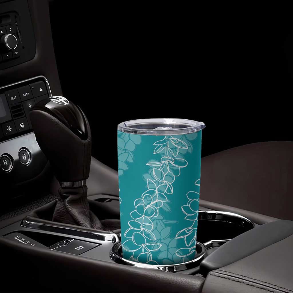 Hawaii Plumeria Lei Tumbler Cup Aloha Festive Vibe - Teal LT7 - Polynesian Pride