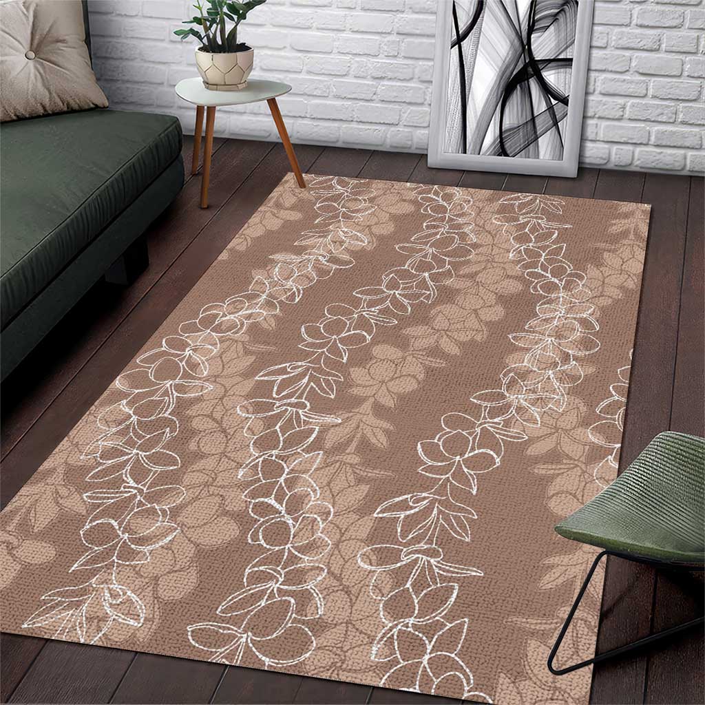 Hawaii Plumeria Lei Area Rug Aloha Festive Vibe - Beige LT7 Beige - Polynesian Pride