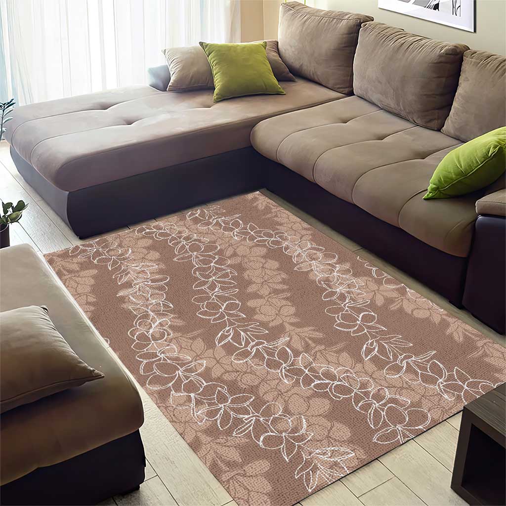 Hawaii Plumeria Lei Area Rug Aloha Festive Vibe - Beige LT7 - Polynesian Pride