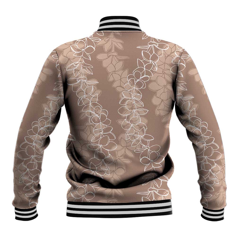 Hawaii Plumeria Lei Baseball Jacket Aloha Festive Vibe - Beige LT7 - Polynesian Pride