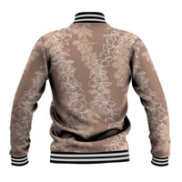 Hawaii Plumeria Lei Baseball Jacket Aloha Festive Vibe - Beige LT7 - Polynesian Pride
