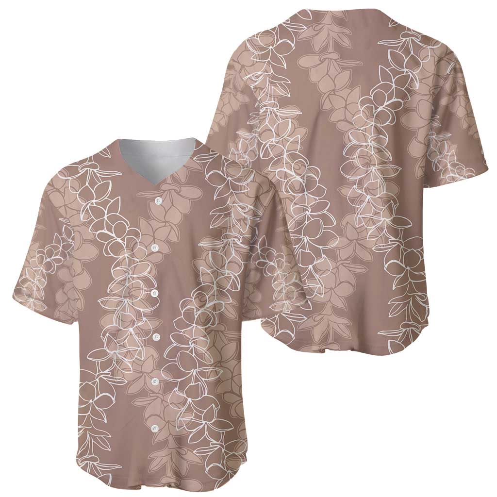 Hawaii Plumeria Lei Baseball Jersey Aloha Festive Vibe - Beige LT7 - Polynesian Pride