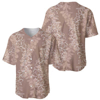 Hawaii Plumeria Lei Baseball Jersey Aloha Festive Vibe - Beige LT7 - Polynesian Pride