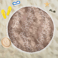 Hawaii Plumeria Lei Beach Blanket Aloha Festive Vibe - Beige LT7 One Size 150cm Beige - Polynesian Pride