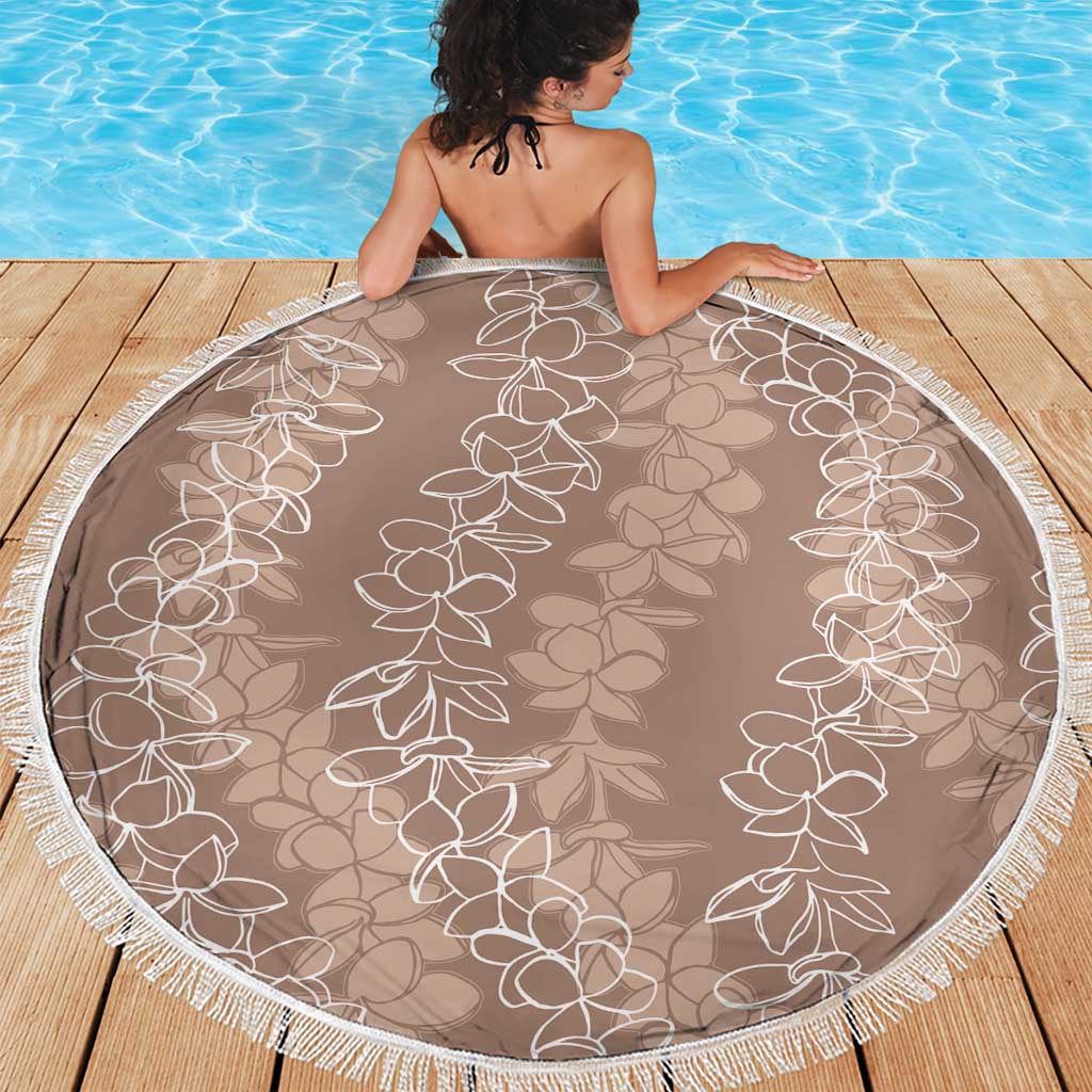 Hawaii Plumeria Lei Beach Blanket Aloha Festive Vibe - Beige LT7 - Polynesian Pride
