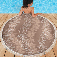 Hawaii Plumeria Lei Beach Blanket Aloha Festive Vibe - Beige LT7 - Polynesian Pride