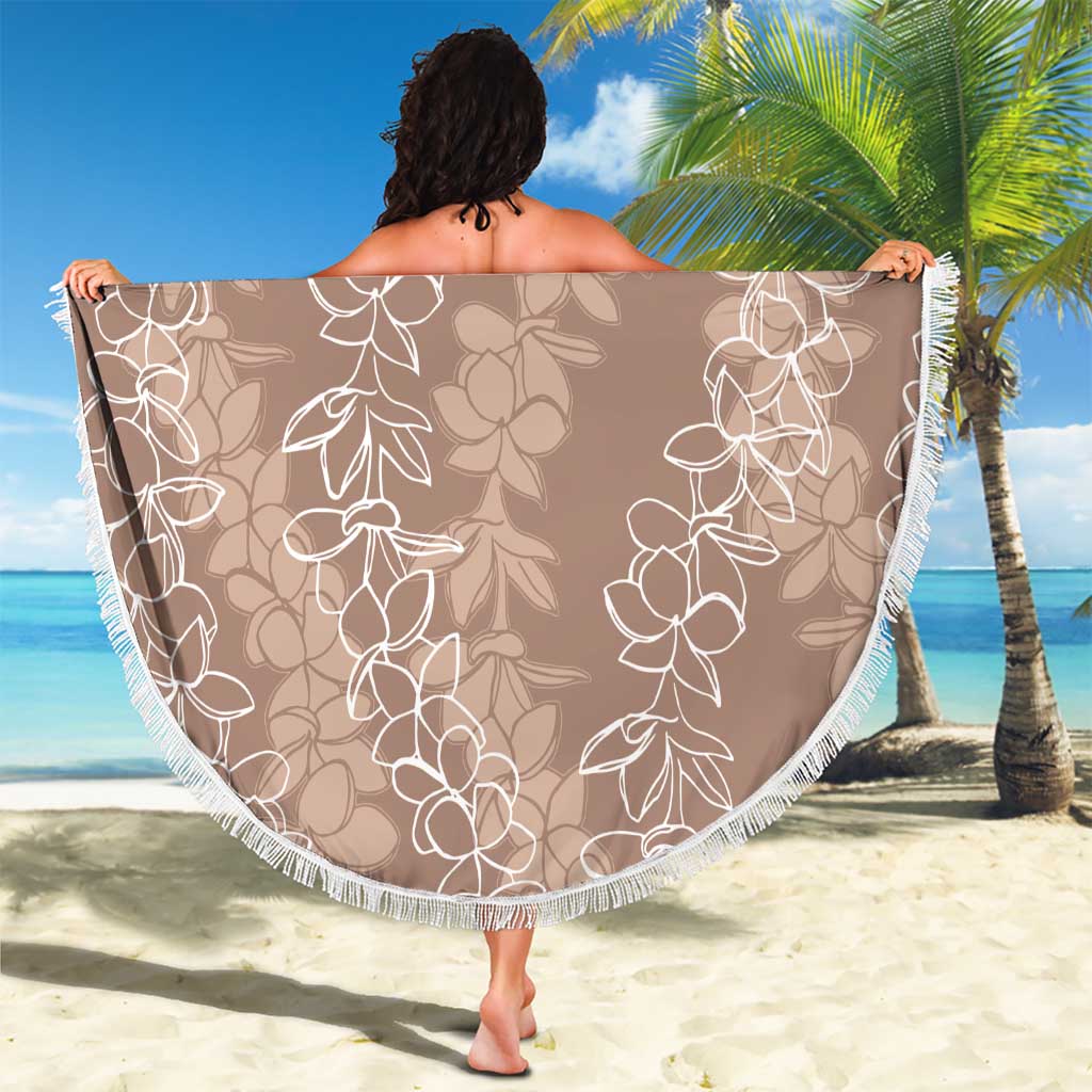Hawaii Plumeria Lei Beach Blanket Aloha Festive Vibe - Beige LT7 - Polynesian Pride