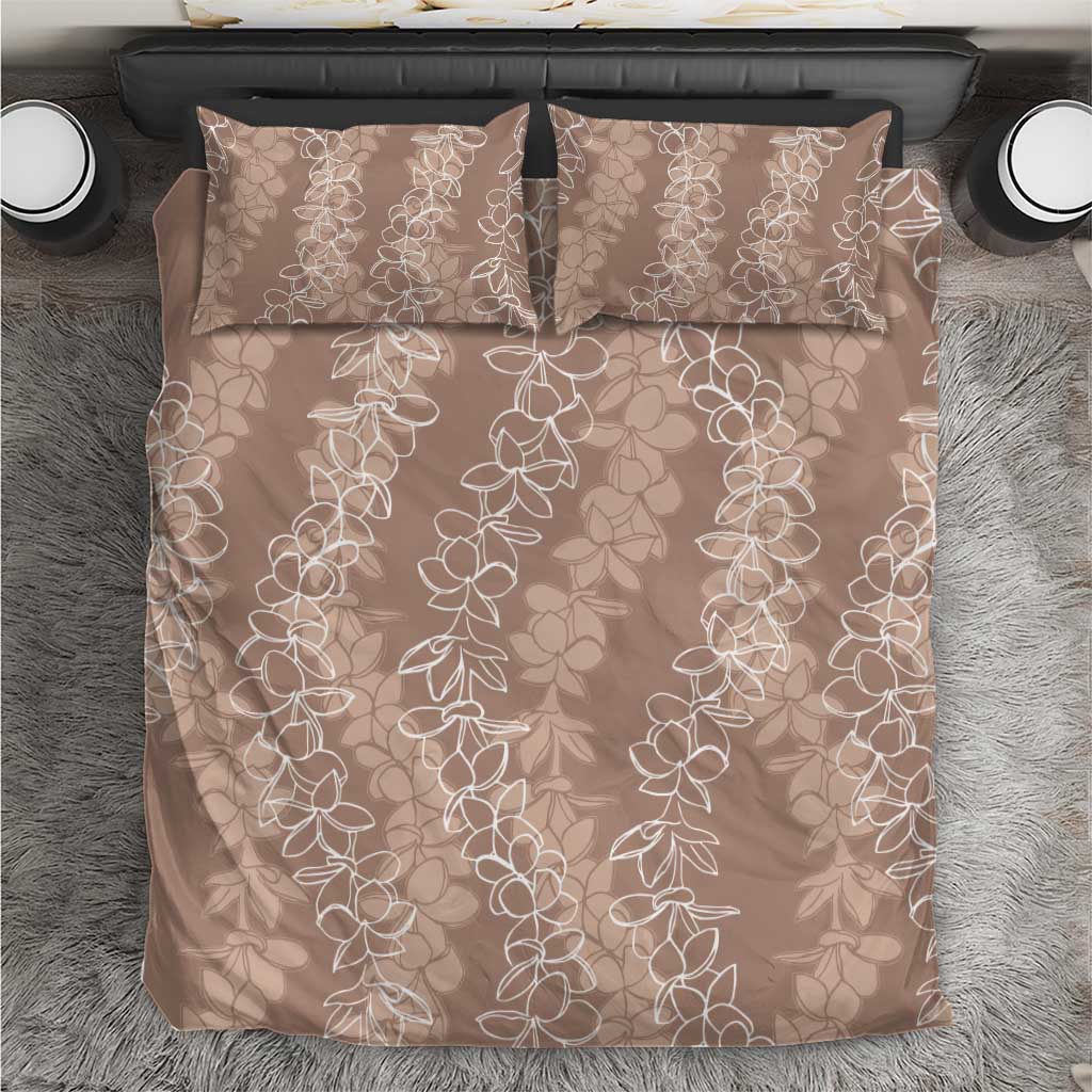 Hawaii Plumeria Lei Bedding Set Aloha Festive Vibe - Beige LT7 Beige - Polynesian Pride
