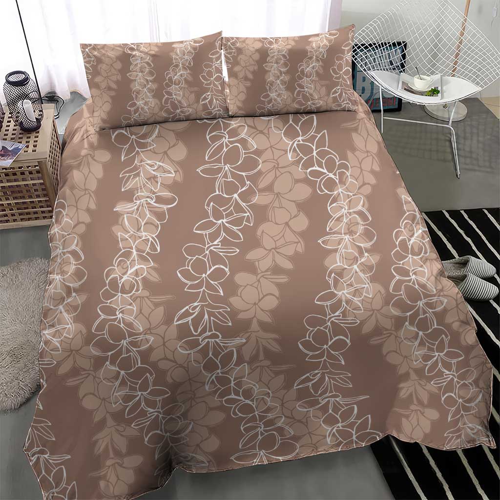 Hawaii Plumeria Lei Bedding Set Aloha Festive Vibe - Beige LT7 - Polynesian Pride