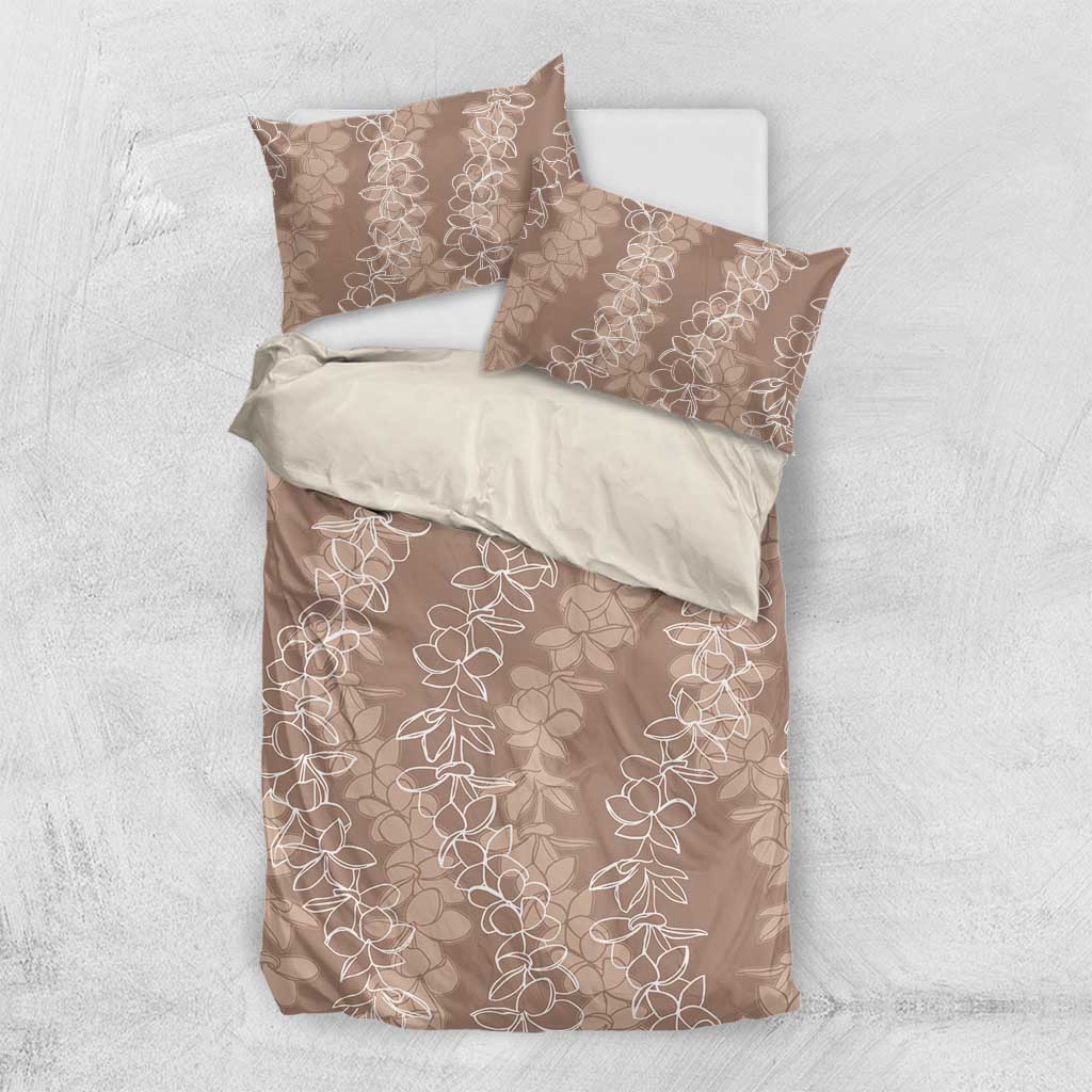 Hawaii Plumeria Lei Bedding Set Aloha Festive Vibe - Beige LT7 US Twin 172cm x 218cm Beige - Polynesian Pride