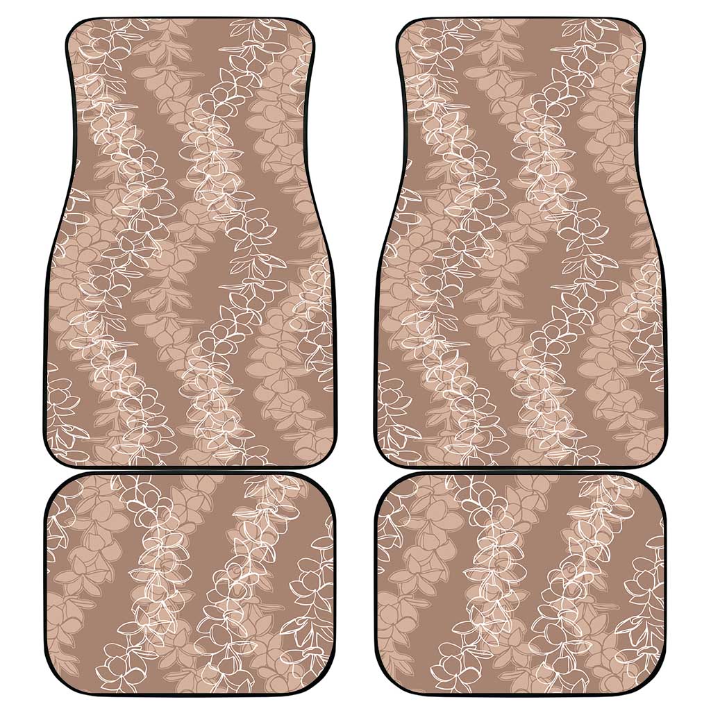 Hawaii Plumeria Lei Car Mats Aloha Festive Vibe - Beige LT7 - Polynesian Pride