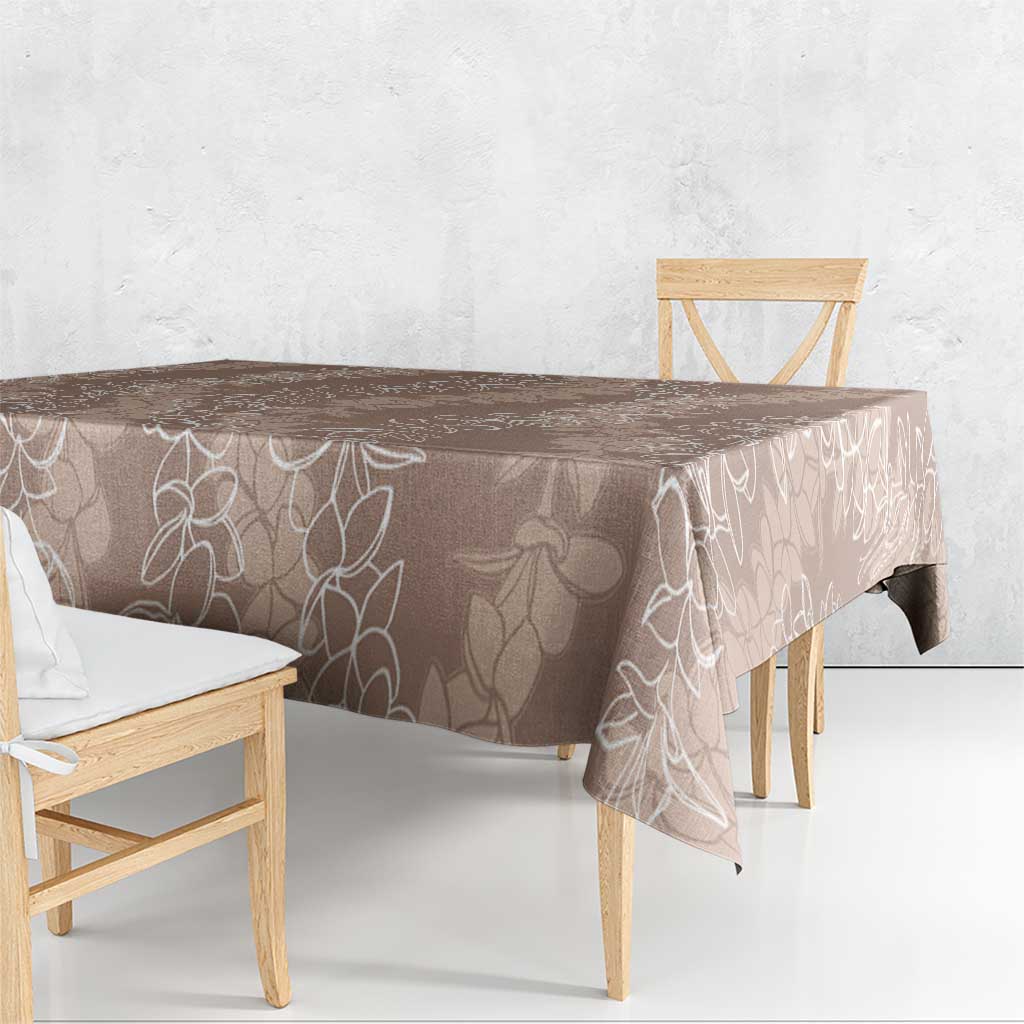 Hawaii Plumeria Lei Tablecloth Aloha Festive Vibe - Beige LT7 - Polynesian Pride