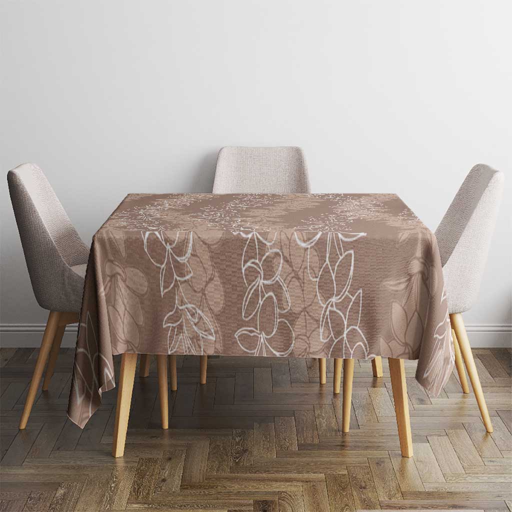 Hawaii Plumeria Lei Tablecloth Aloha Festive Vibe - Beige LT7 - Polynesian Pride