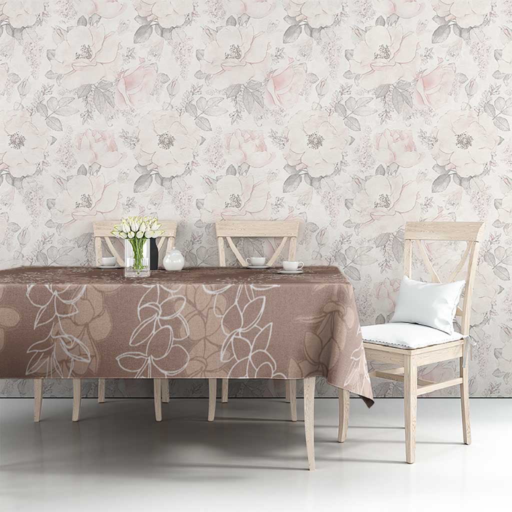 Hawaii Plumeria Lei Tablecloth Aloha Festive Vibe - Beige LT7 - Polynesian Pride