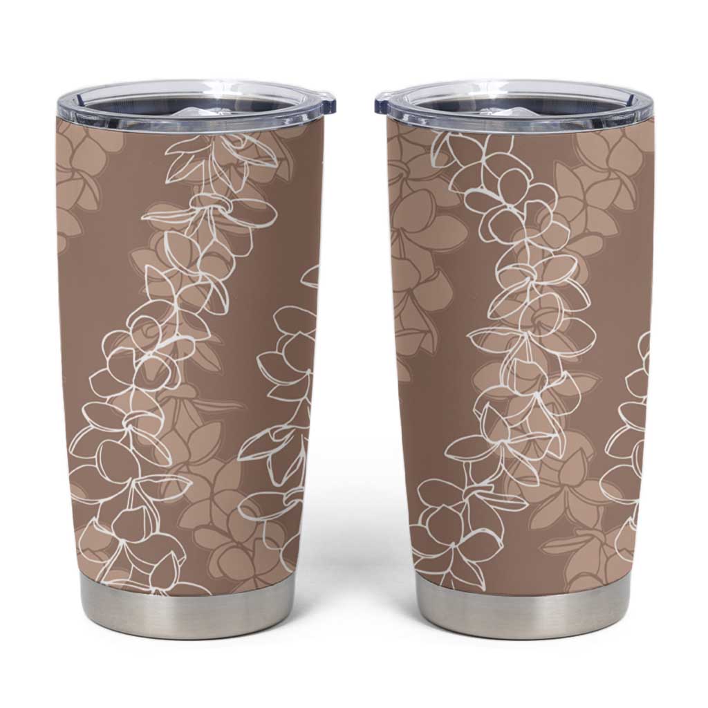 Hawaii Plumeria Lei Tumbler Cup Aloha Festive Vibe - Beige LT7 Beige - Polynesian Pride