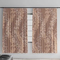 Hawaii Plumeria Lei Window Curtain Aloha Festive Vibe - Beige LT7 With Hooks Beige - Polynesian Pride
