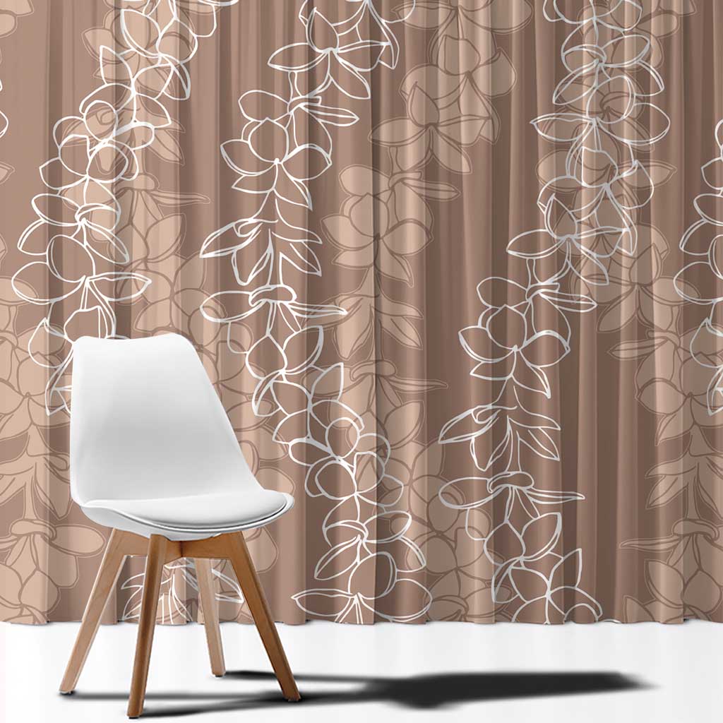 Hawaii Plumeria Lei Window Curtain Aloha Festive Vibe - Beige LT7 - Polynesian Pride