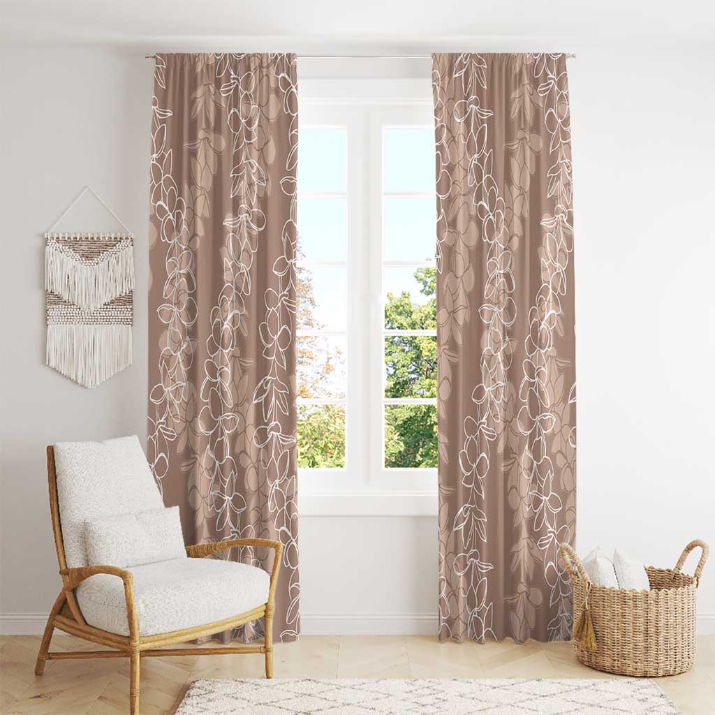 Hawaii Plumeria Lei Window Curtain Aloha Festive Vibe - Beige LT7 - Polynesian Pride