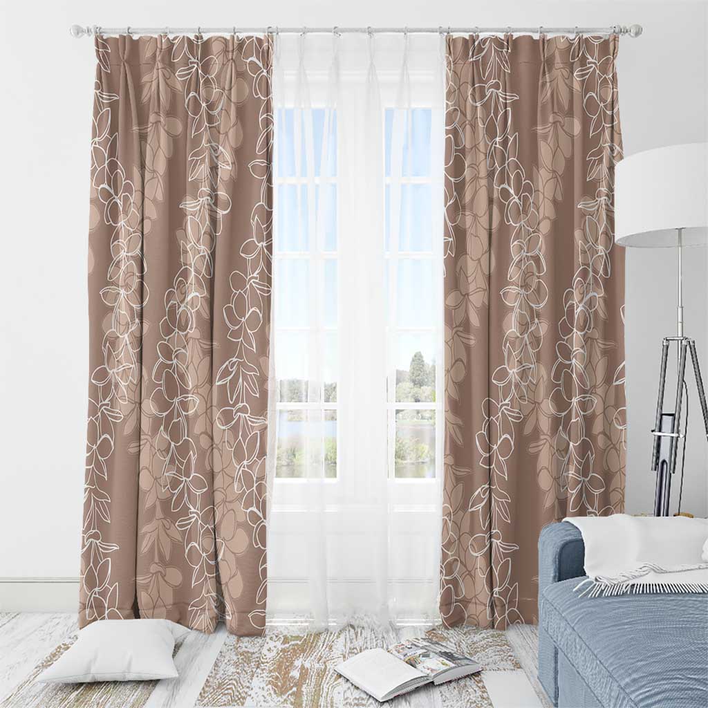 Hawaii Plumeria Lei Window Curtain Aloha Festive Vibe - Beige LT7 - Polynesian Pride