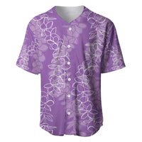 Hawaii Plumeria Lei Baseball Jersey Aloha Festive Vibe - Violet LT7 Violet - Polynesian Pride