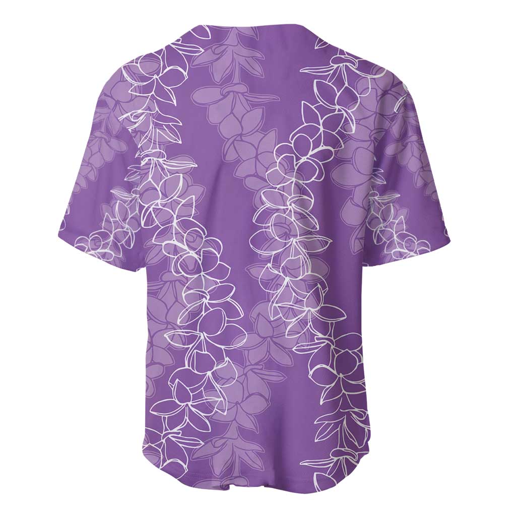 Hawaii Plumeria Lei Baseball Jersey Aloha Festive Vibe - Violet LT7 - Polynesian Pride