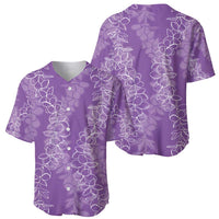 Hawaii Plumeria Lei Baseball Jersey Aloha Festive Vibe - Violet LT7 - Polynesian Pride
