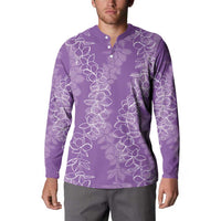 Hawaii Plumeria Lei Button Sweatshirt Aloha Festive Vibe - Violet LT7 - Polynesian Pride